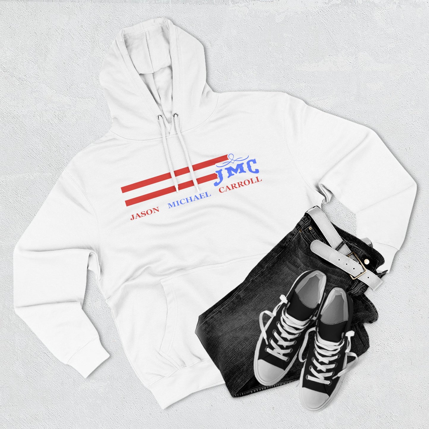 RETRO RWB JMC - Three-Panel Fleece Hoodie - Cozy Custom Apparel for Family, Gift for Him/Her, Casual Style, Personalized Hoodie, Graffiti Art Sweatshirt