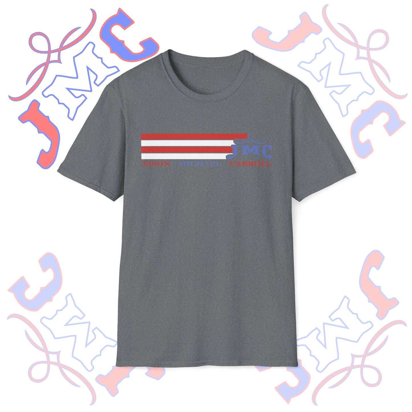 Retro Red White and Blue JMC Logo: Unisex Softstyle T-Shirt