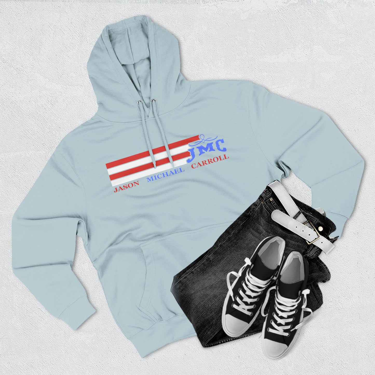 RETRO RWB JMC - Three-Panel Fleece Hoodie - Cozy Custom Apparel for Family, Gift for Him/Her, Casual Style, Personalized Hoodie, Graffiti Art Sweatshirt