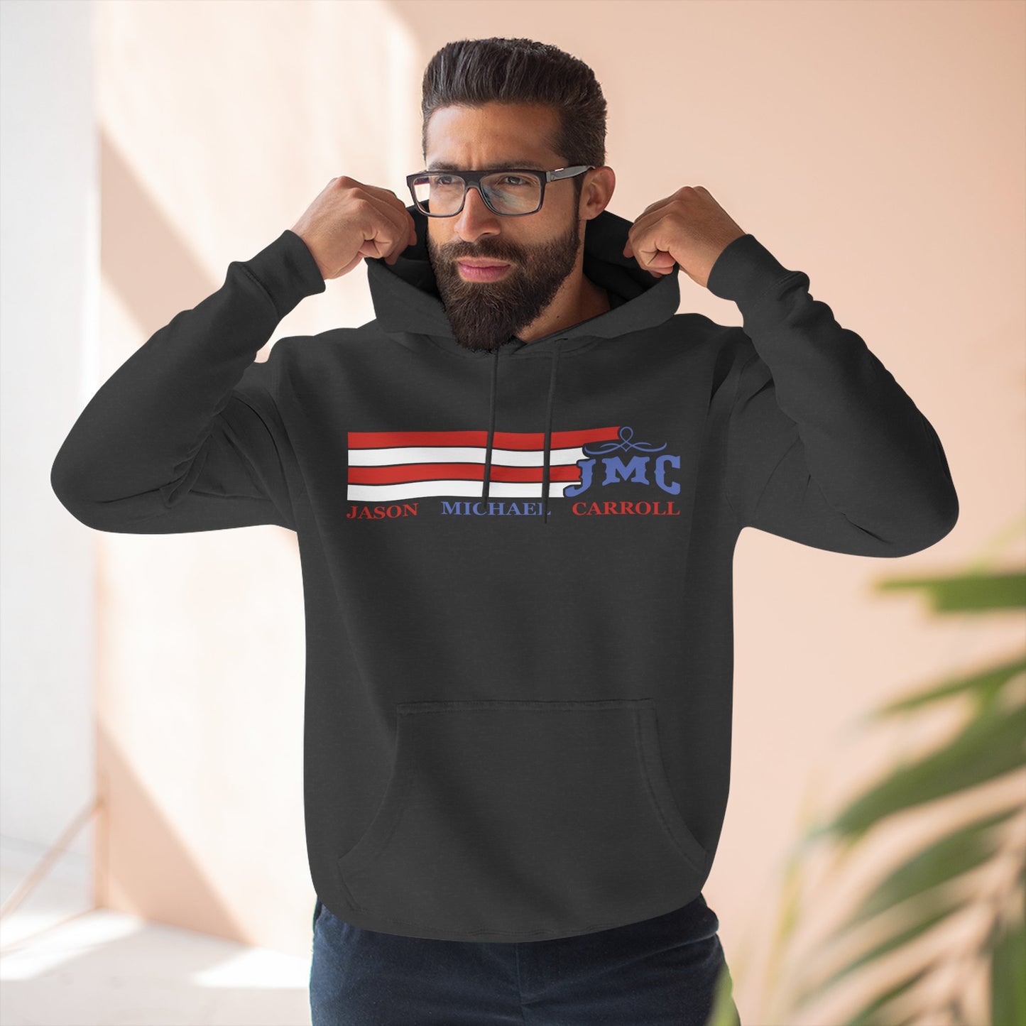 RETRO RWB JMC - Three-Panel Fleece Hoodie - Cozy Custom Apparel for Family, Gift for Him/Her, Casual Style, Personalized Hoodie, Graffiti Art Sweatshirt
