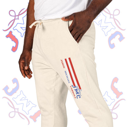 JMC American Flag - Garment-Dyed Fleece Sweatpants | Cozy Unisex Lounge Pants for Relaxation | Perfect for Home, Casual Days, Gifts, and Holidays