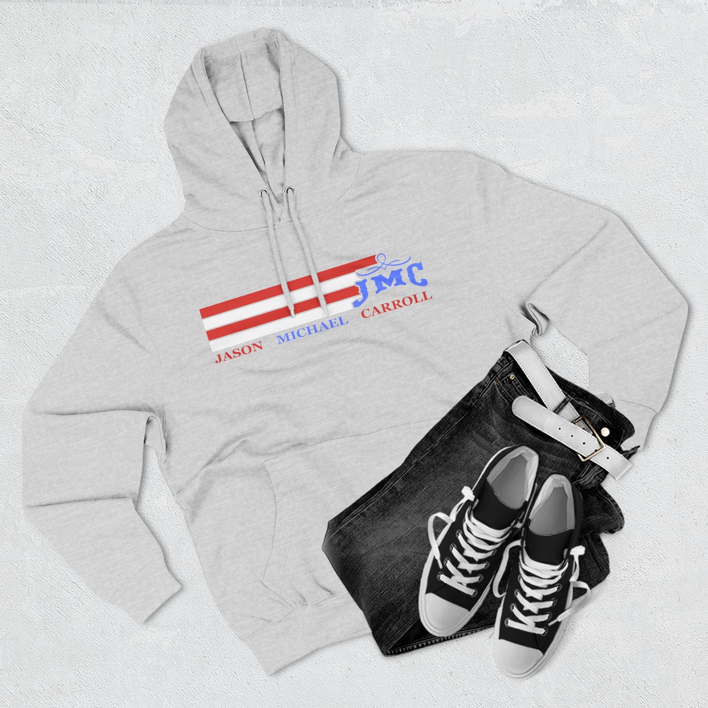 RETRO RWB JMC - Three-Panel Fleece Hoodie - Cozy Custom Apparel for Family, Gift for Him/Her, Casual Style, Personalized Hoodie, Graffiti Art Sweatshirt