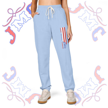JMC American Flag - Garment-Dyed Fleece Sweatpants | Cozy Unisex Lounge Pants for Relaxation | Perfect for Home, Casual Days, Gifts, and Holidays