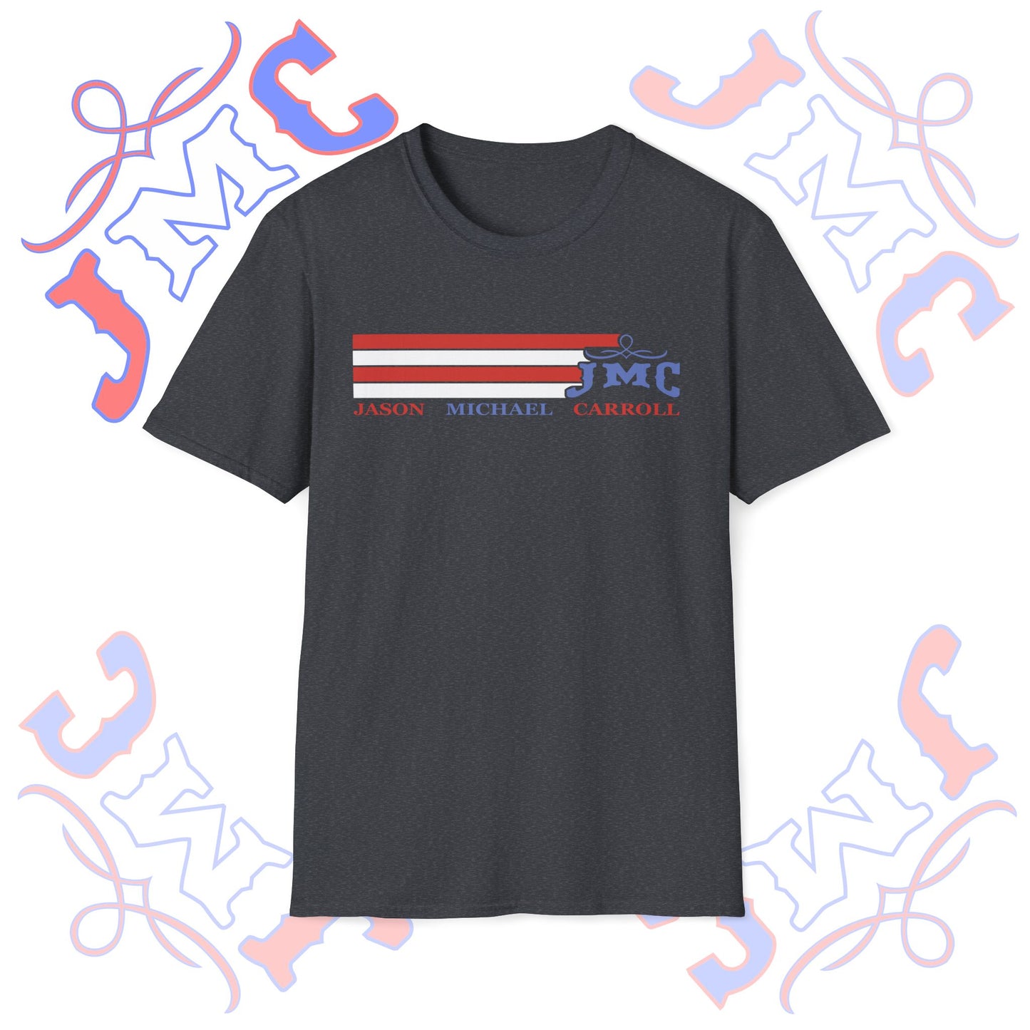 Retro Red White and Blue JMC Logo: Unisex Softstyle T-Shirt