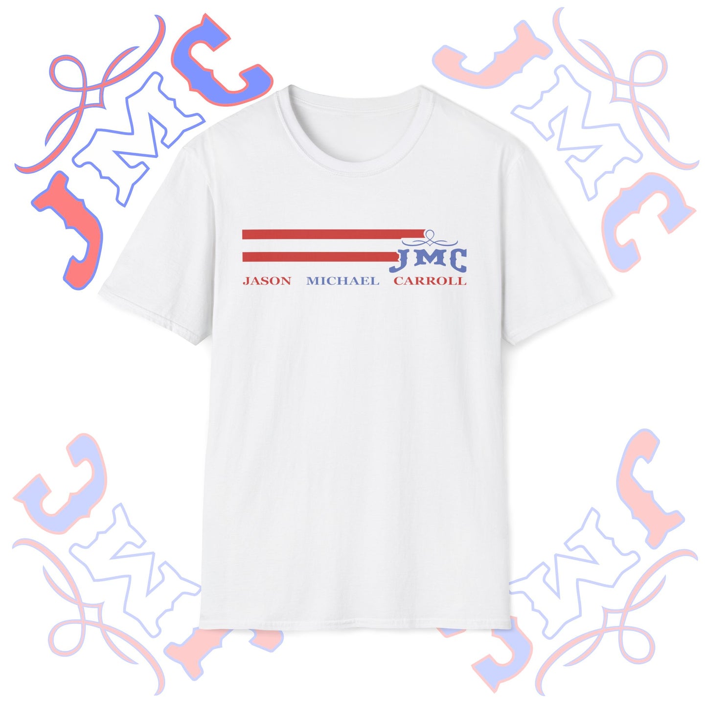 Retro Red White and Blue JMC Logo: Unisex Softstyle T-Shirt