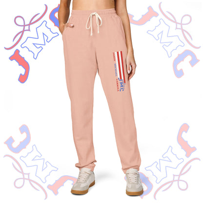 JMC American Flag - Garment-Dyed Fleece Sweatpants | Cozy Unisex Lounge Pants for Relaxation | Perfect for Home, Casual Days, Gifts, and Holidays