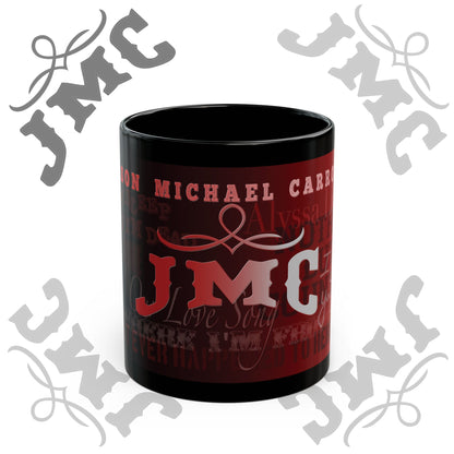 JMC Songs Graphic Black Coffee Mug — Personalized Music Fan Gift (11oz/15oz)