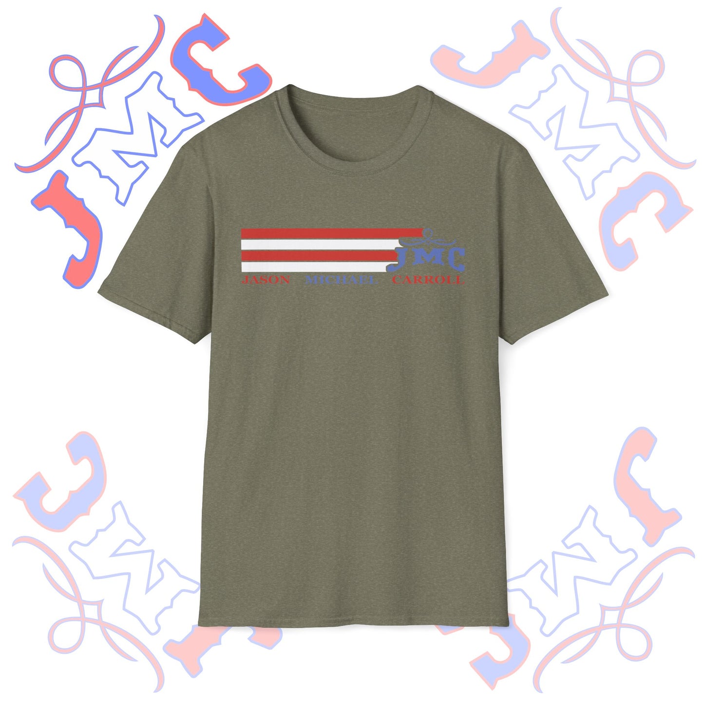 Retro Red White and Blue JMC Logo: Unisex Softstyle T-Shirt