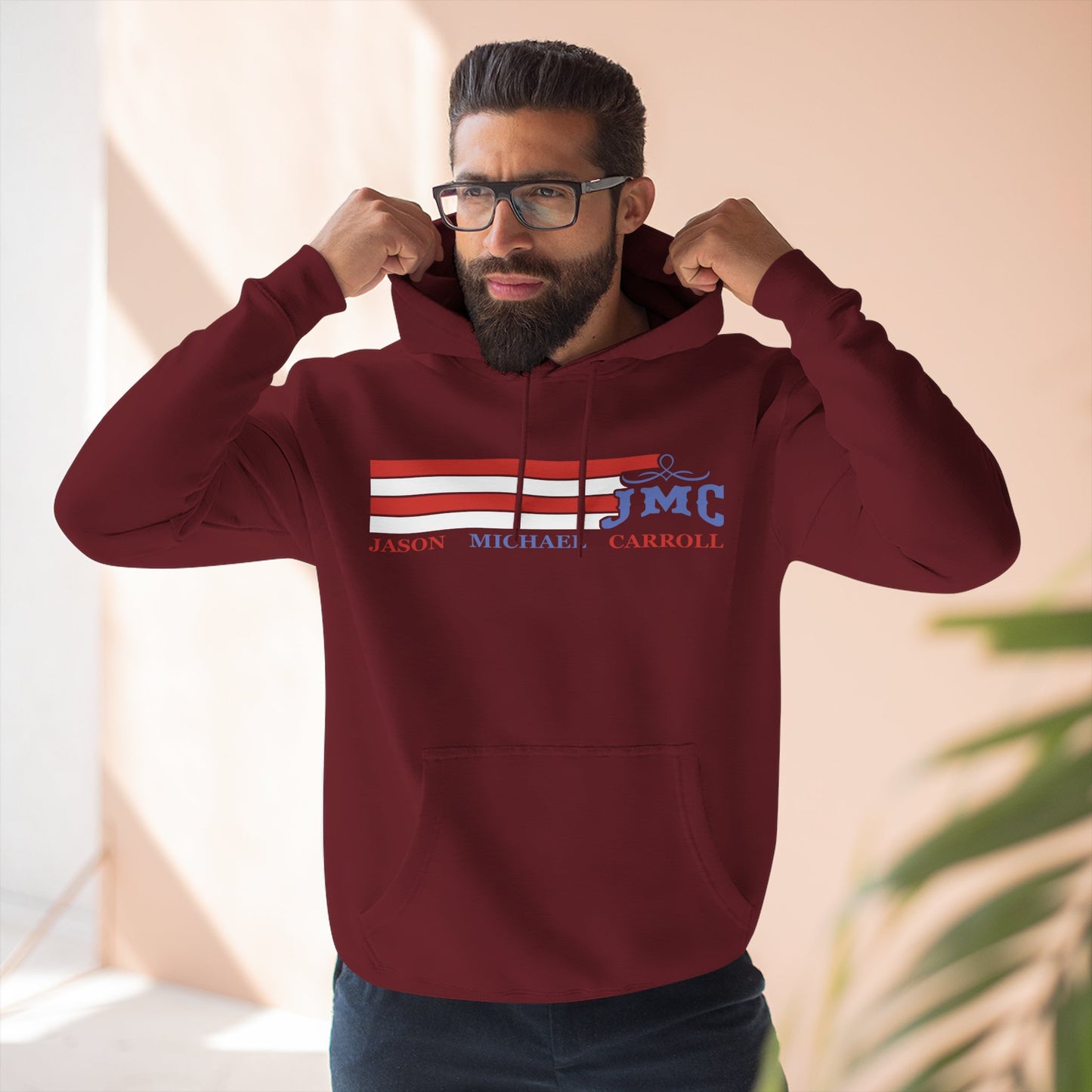 RETRO RWB JMC - Three-Panel Fleece Hoodie - Cozy Custom Apparel for Family, Gift for Him/Her, Casual Style, Personalized Hoodie, Graffiti Art Sweatshirt