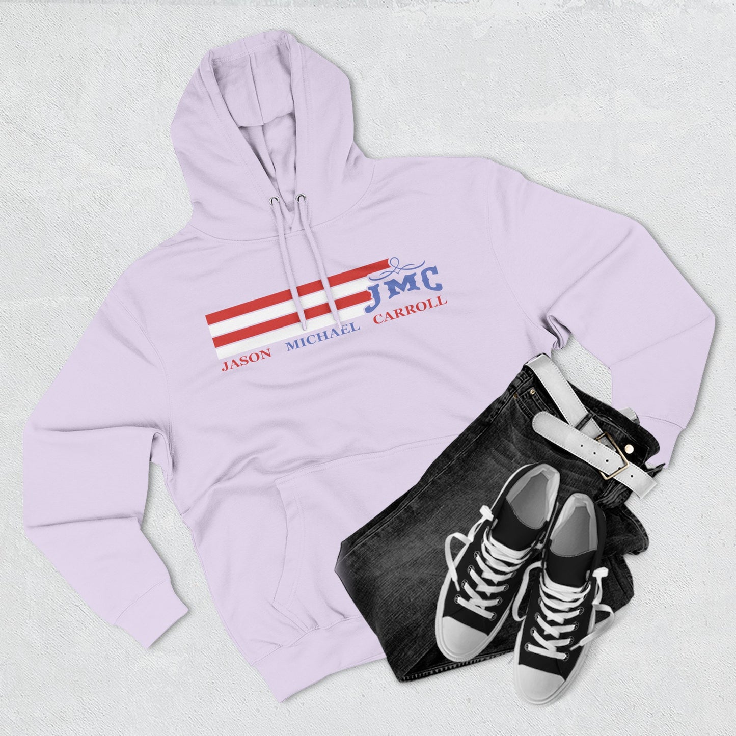 RETRO RWB JMC - Three-Panel Fleece Hoodie - Cozy Custom Apparel for Family, Gift for Him/Her, Casual Style, Personalized Hoodie, Graffiti Art Sweatshirt