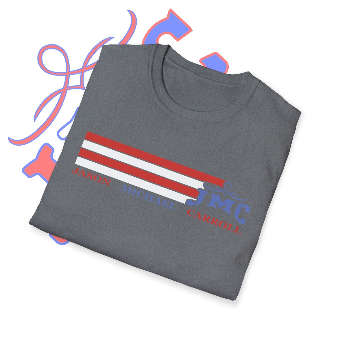 Retro Red White and Blue JMC Logo: Unisex Softstyle T-Shirt