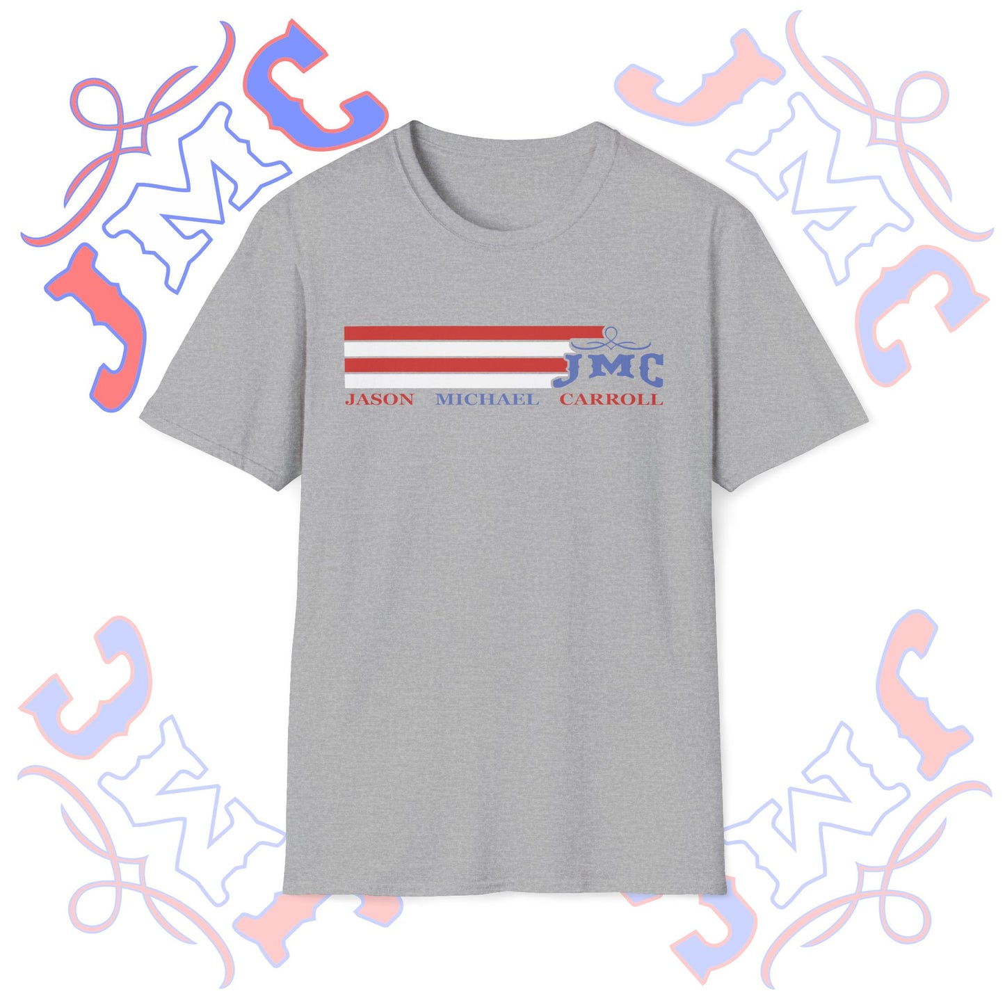 Retro Red White and Blue JMC Logo: Unisex Softstyle T-Shirt