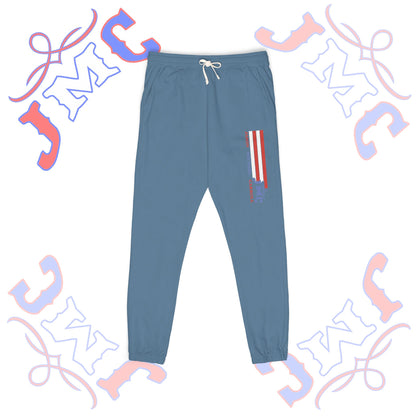 JMC American Flag - Garment-Dyed Fleece Sweatpants | Cozy Unisex Lounge Pants for Relaxation | Perfect for Home, Casual Days, Gifts, and Holidays